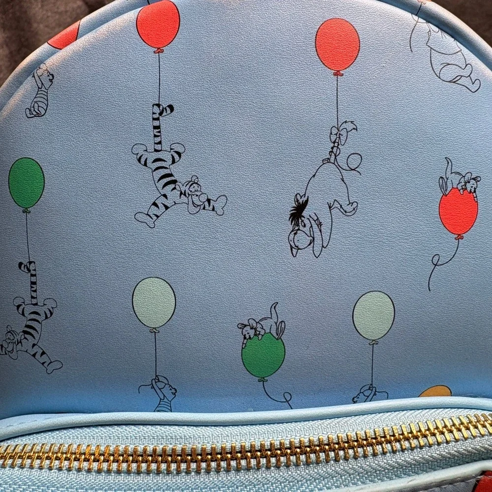 Danielle Nicole Disney Winnie the Pooh Oh Bother Balloon Mini Backpack Blue - Picture 7 of 16
